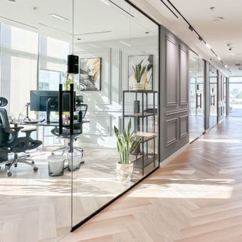 Bright and modern hallway at Oh My Desk Downtown, Dubai